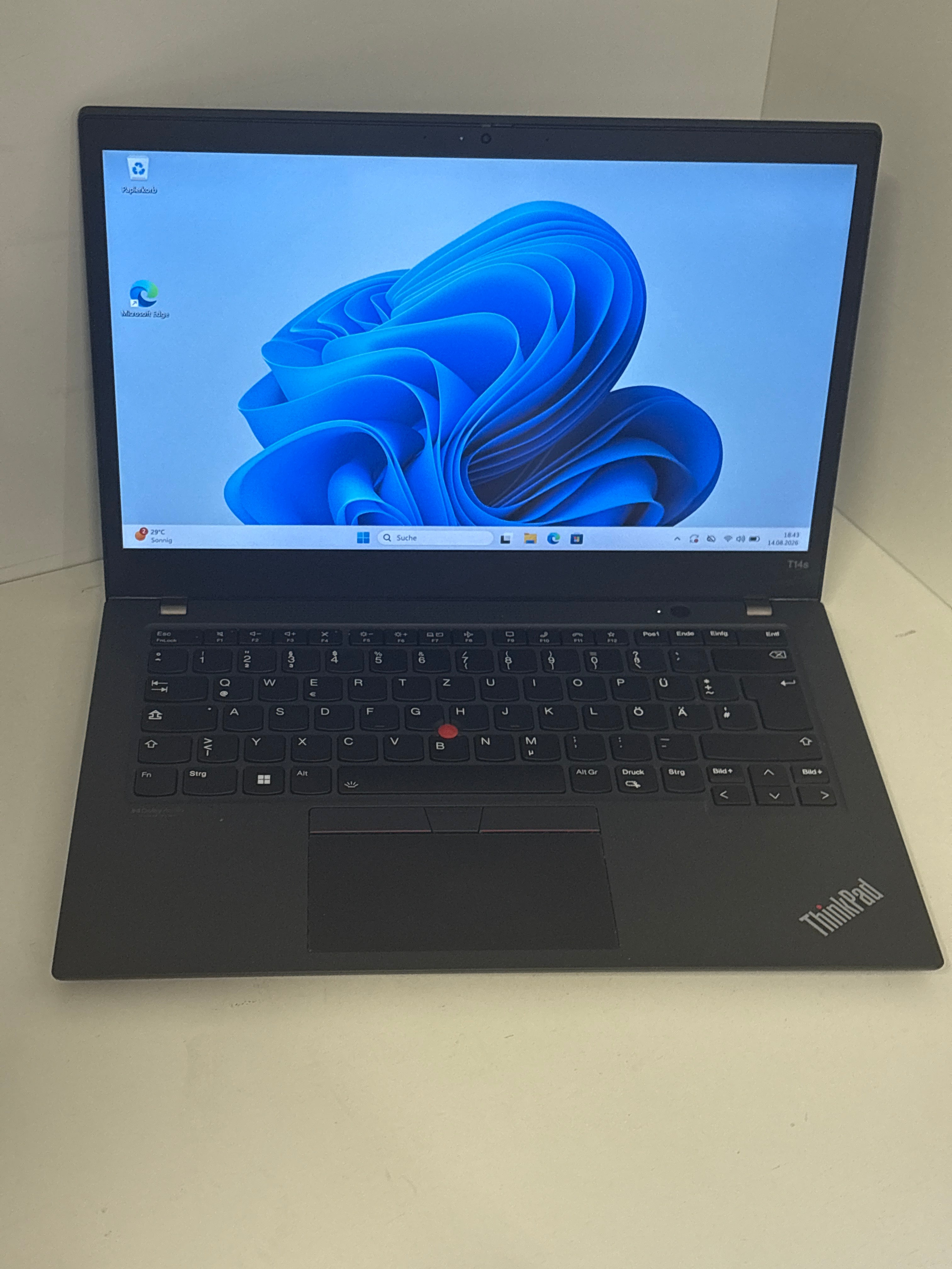 Lenovo ThinkPad T14s Gen 2 – AMD Ryzen 5 PRO 5650U, 16 GB RAM, 256 GB SSD, 14" Full HD Touchscreen, Windows 11 Pro | 12 Monate Garantie