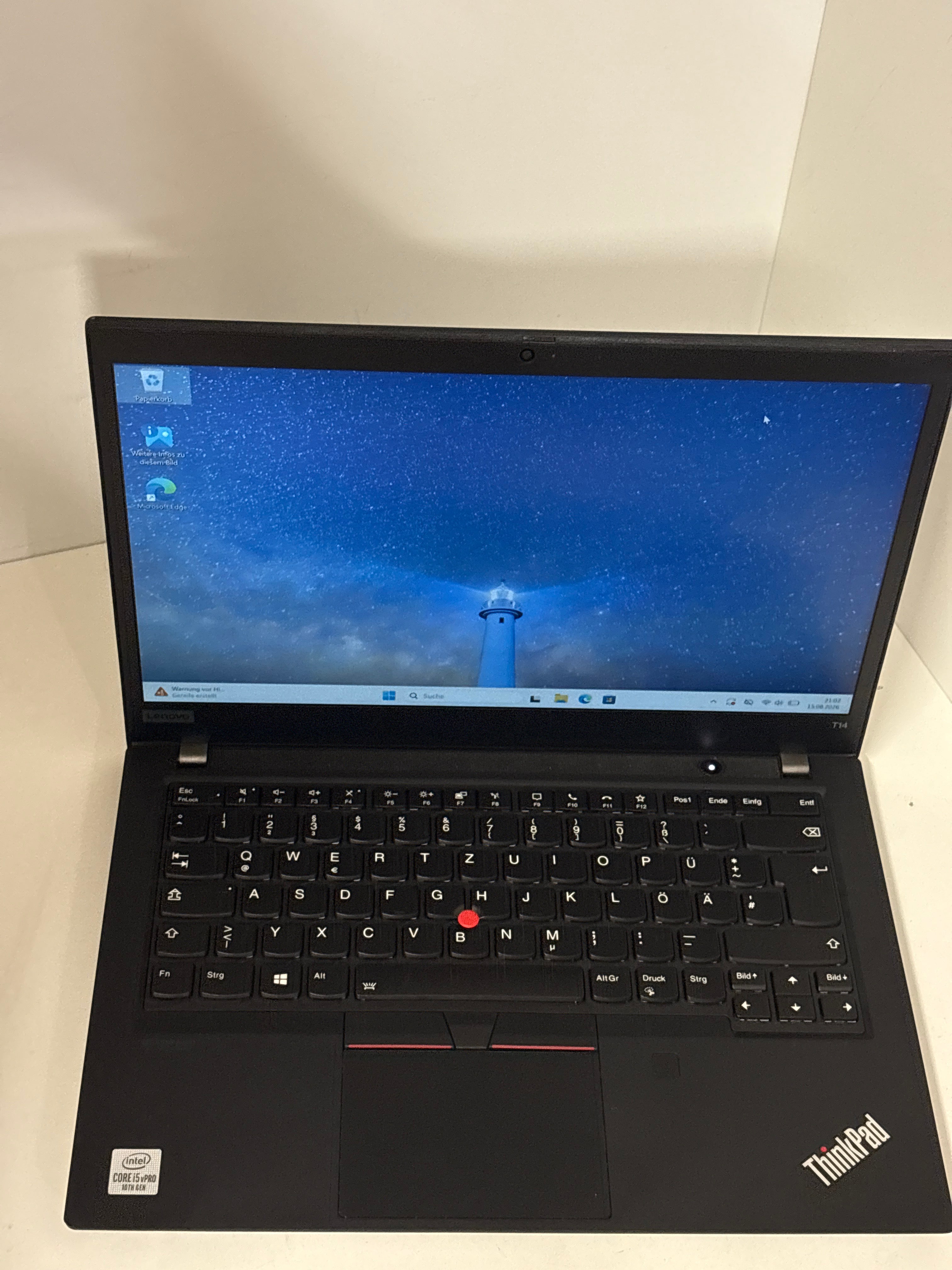 Lenovo ThinkPad T14 Gen 1 – Intel Core i5-10310U, 16 GB RAM, 256 GB SSD, 14" Full HD, Windows 11 Pro | 12 Monate Garantie