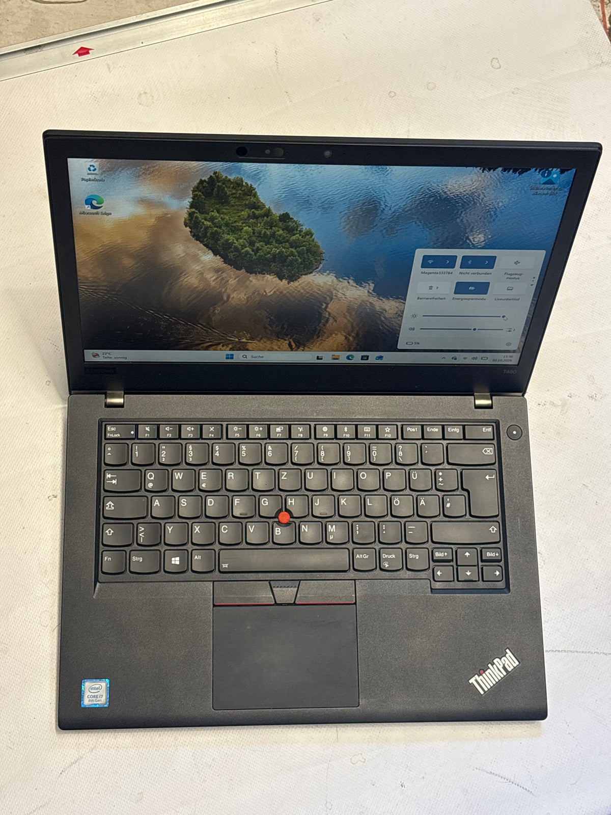 Lenovo ThinkPad T480 – Intel Core i7-8550U, 16 GB RAM, 512 GB SSD, 14" Full HD, deutsche Tastatur, Windows 11 Pro | 12 Monate Garantie