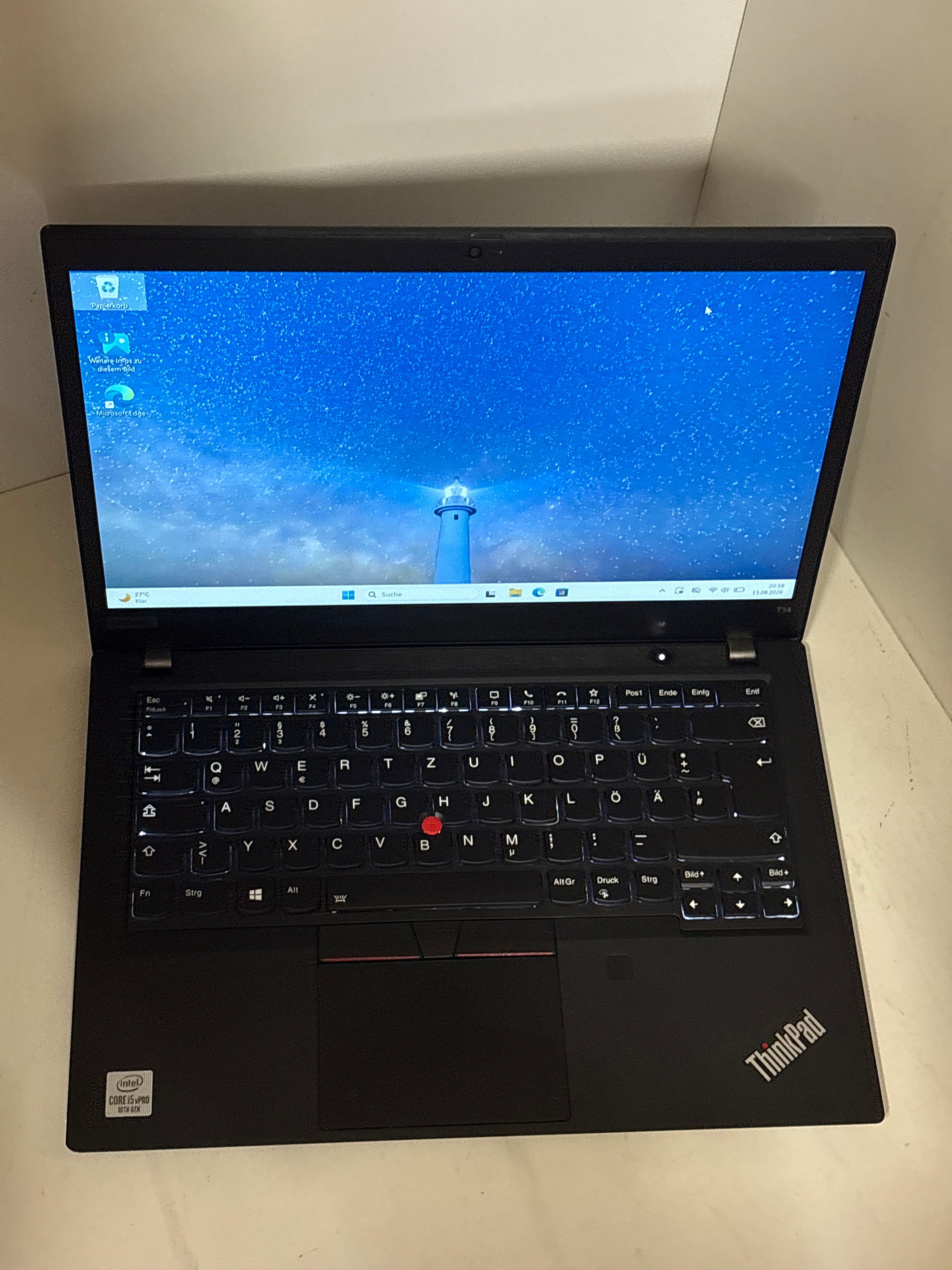 Lenovo ThinkPad T14 Gen 1 – Intel Core i5-10310U, 16 GB RAM, 256 GB SSD, 14" Full HD, Windows 11 Pro | 12 Monate Garantie