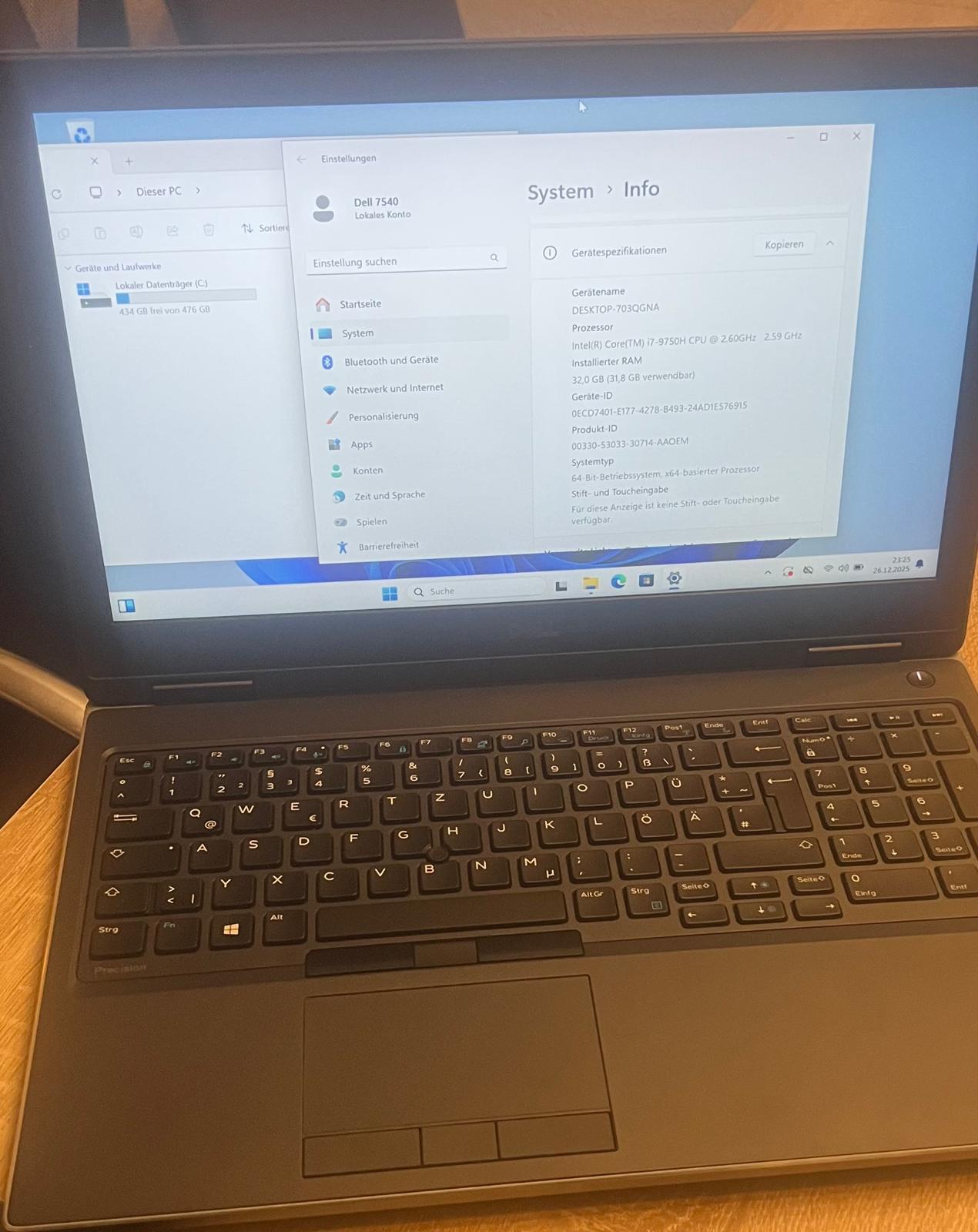 Dell Precision 7540 | i7-9850H | 32 GB |  512 GB NVMe SSD | NVIDIA Quadro T2000