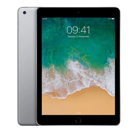 Apple iPad 5. Generation in Schwarz/Space Grau mit 9,7 Zoll Display und 32 GB Speicher.